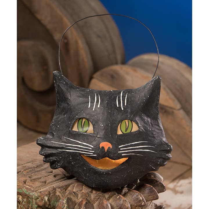 Bethany Lowe Designs - Wholesale Decorative Figurine - Vintage Happy Cat Bucket Paper Mache