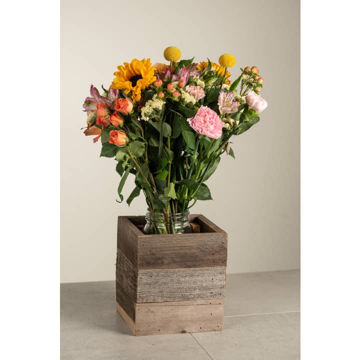 Love Reclaimed - Wholesale Planter Box - Rustic Reclaimed Wood Farmhouse Crock / Planter