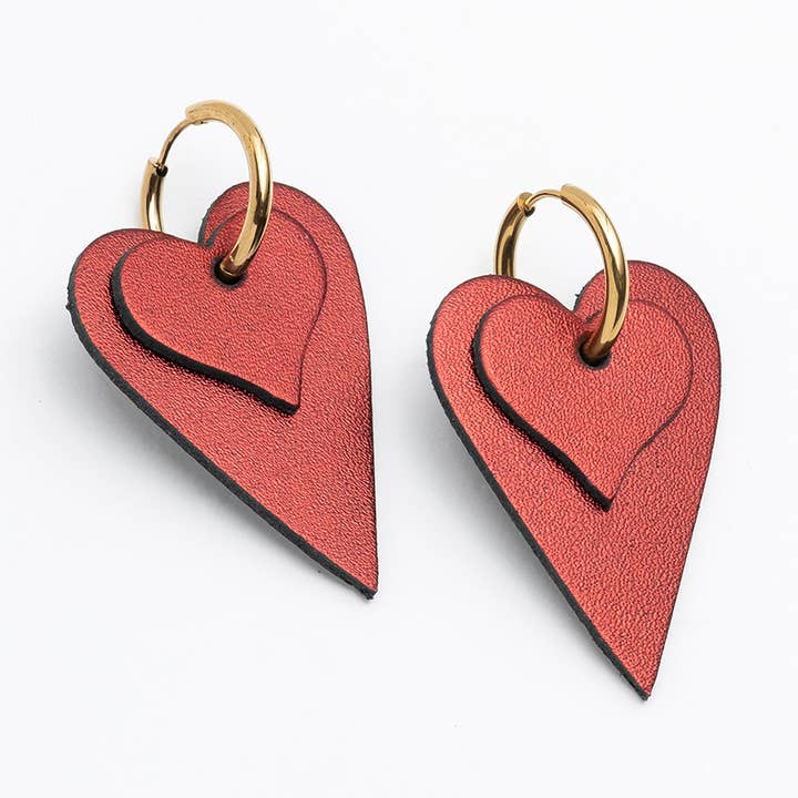 Heart Earrings Large for wholesale by C.KARAKALPAKI