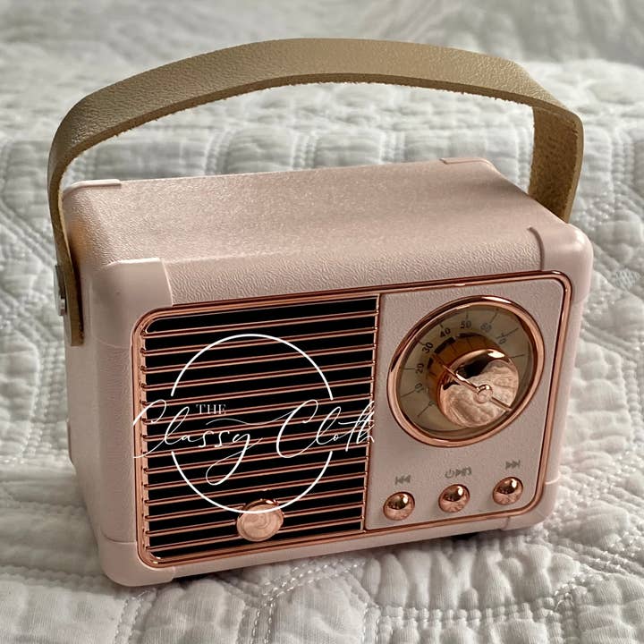 The Classy Cloth WS - Wholesale Speakers - Retro Radio Wireless Speaker - Blush Pink RTS1