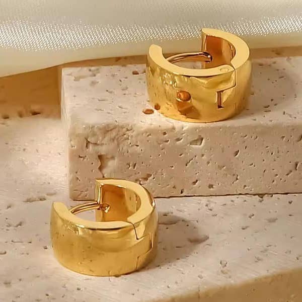 Goldene Creolen - Edelstahl vergoldet für den Großhandel von Stirling Thyme