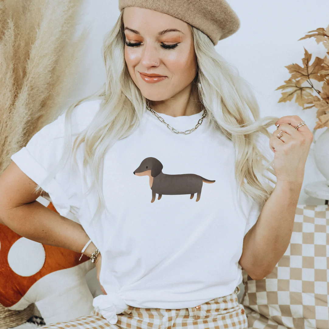 Tilda&Theo – Großhandel T-Shirt mit Siebdruck – Damen – Tshirt Dackel Hunde Hunderassen - BIOBAUMWOLLE Geschenkidee 4