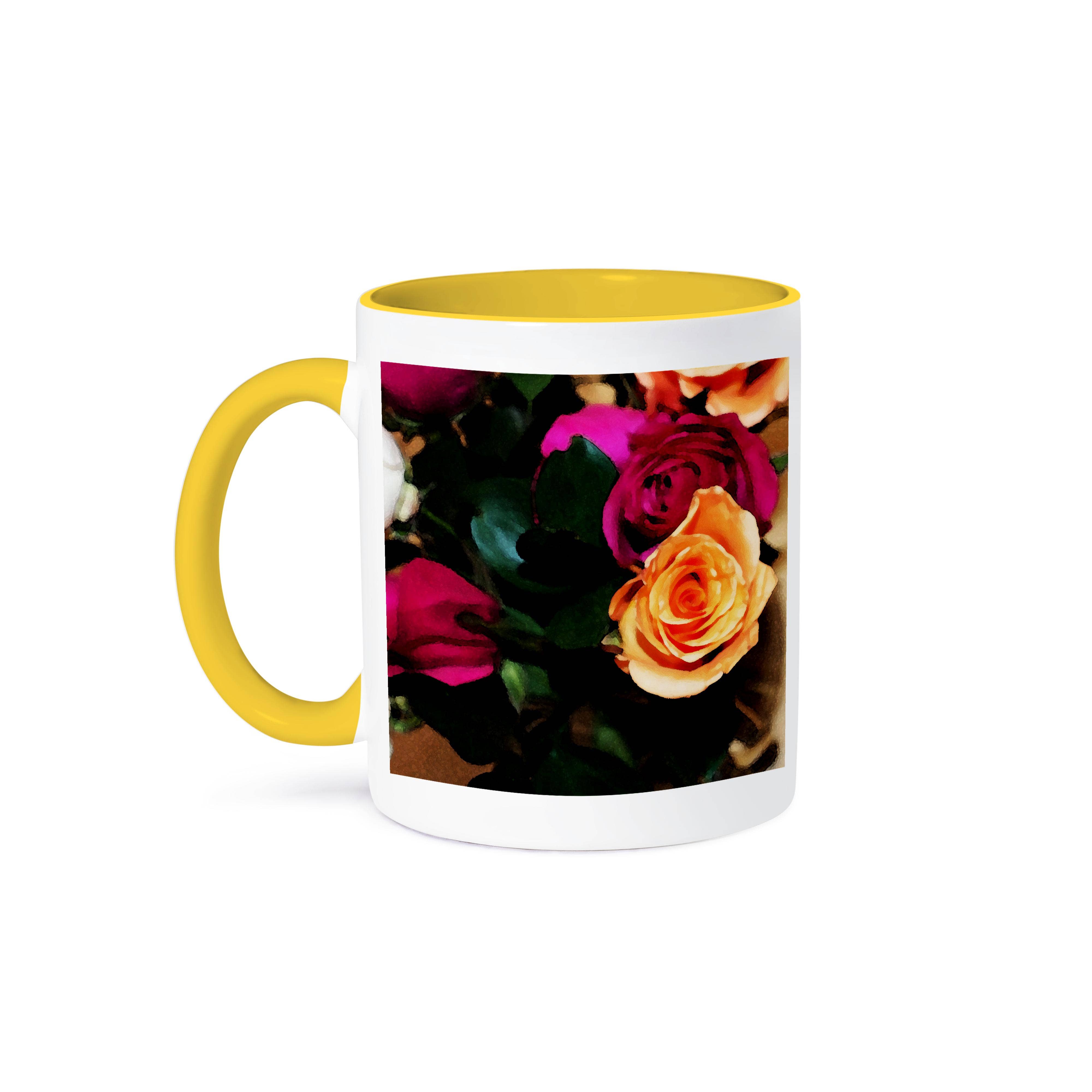 3dRose – wholesale Kaffekoppar – 3dRose, Vackra rosor i en bukett gjorda i en digital fresco, Mugg0