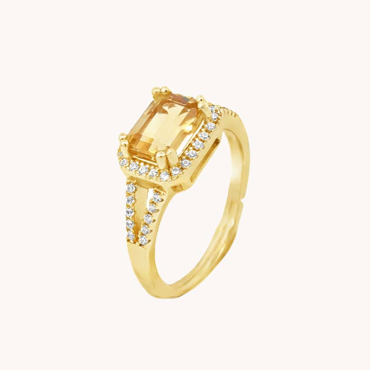 Gratinsta - Wholesale Multi-Stone Ring - Birthstone Citrine Gold Ring -Holiday Gift, Trending Jewelry0