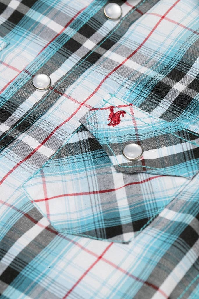 Rodeo Clothing - Wholesale Button Down Shirt - Kids - RODEO CLOTHING KID'S PLAID WESTERN LONG SLEEVE SNAP SHIRTS1