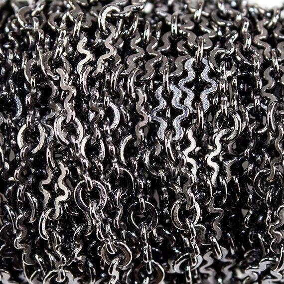 Fancy Cross Link Kette, 3 mm, schwarz vergoldet für den Großhandel von The Bead Traders