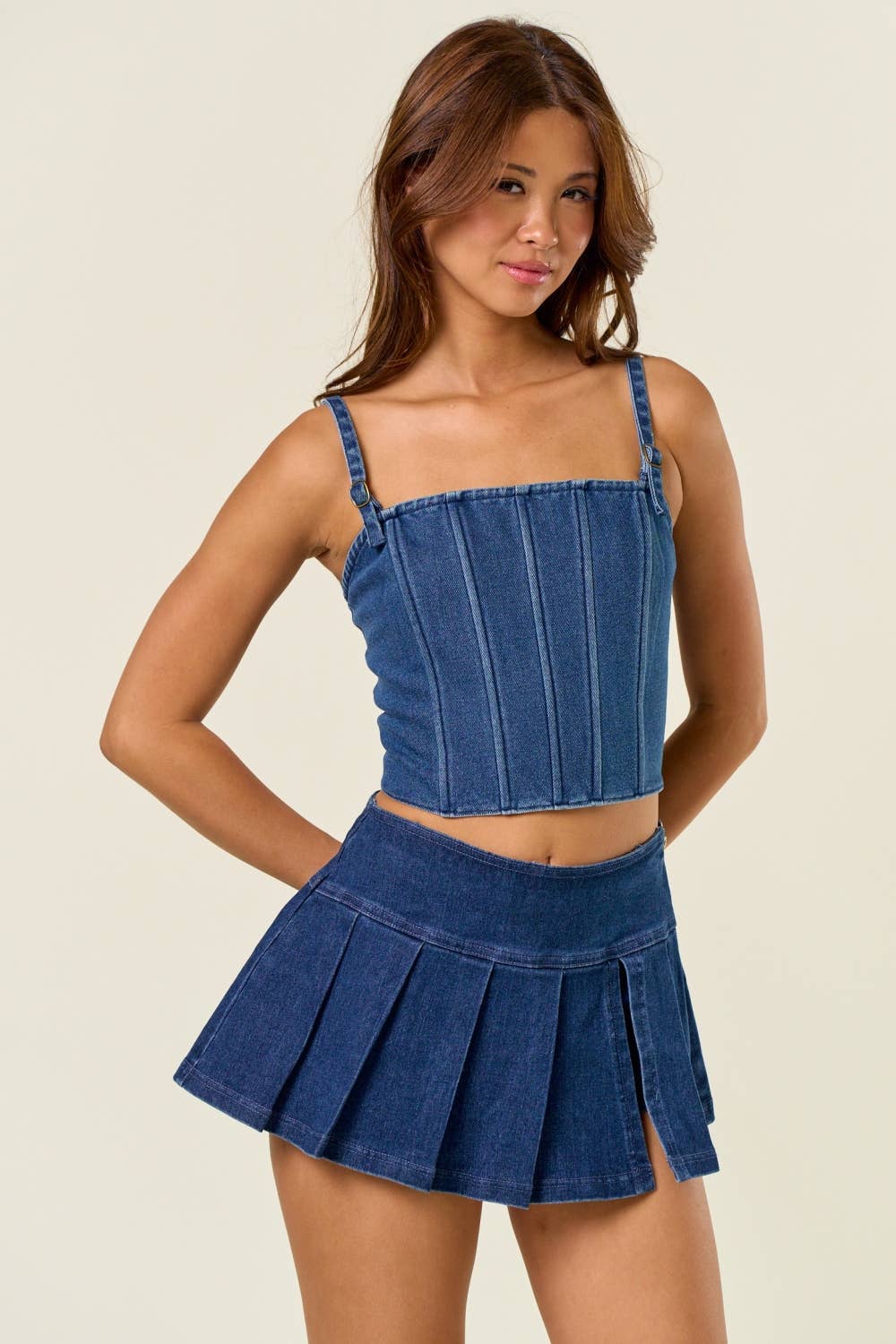 Denim Corset Top for wholesale on Faire1