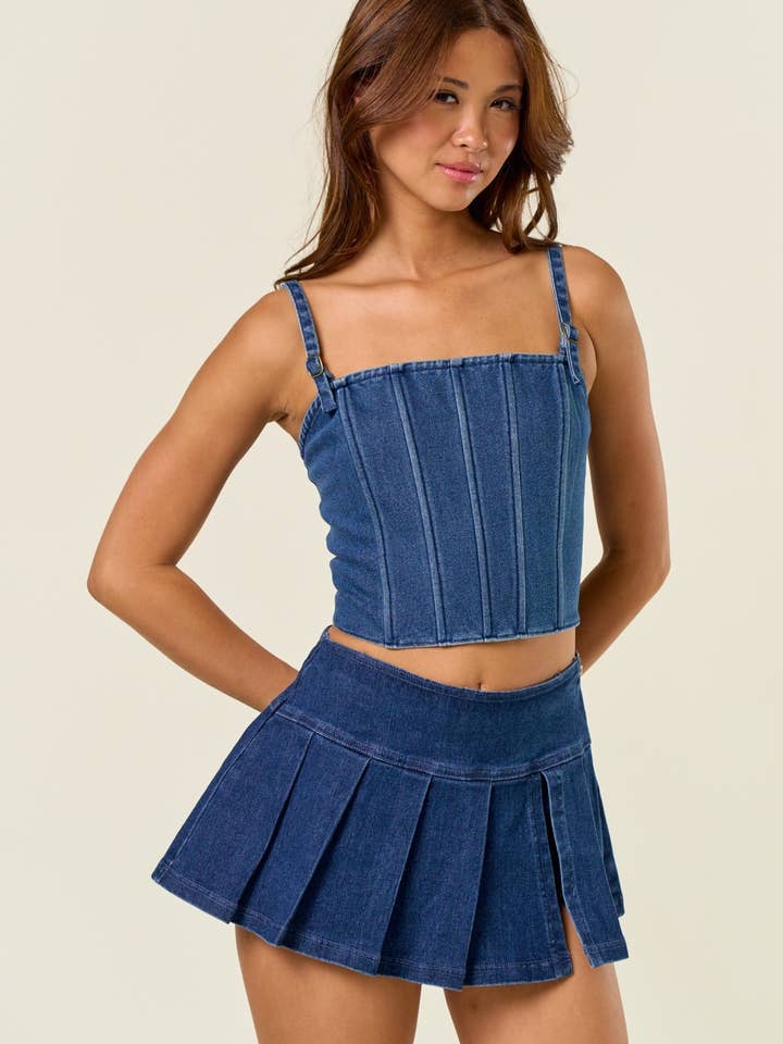 Denim Corset Top for wholesale on Faire1