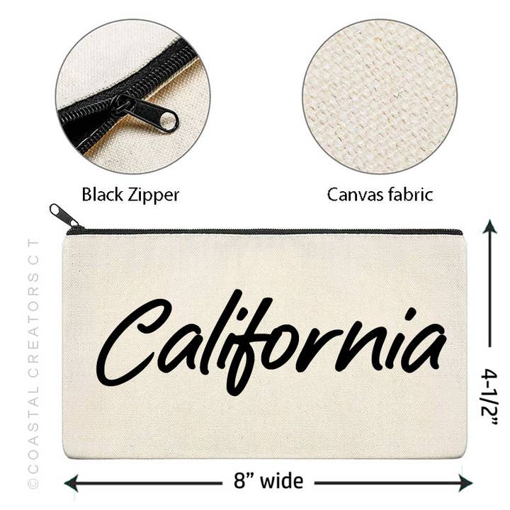 Coastal Creators of Connecticut - Wholesale Pouch - Women's - Personalized State Name Canvas Travel Bags (Packaged)9