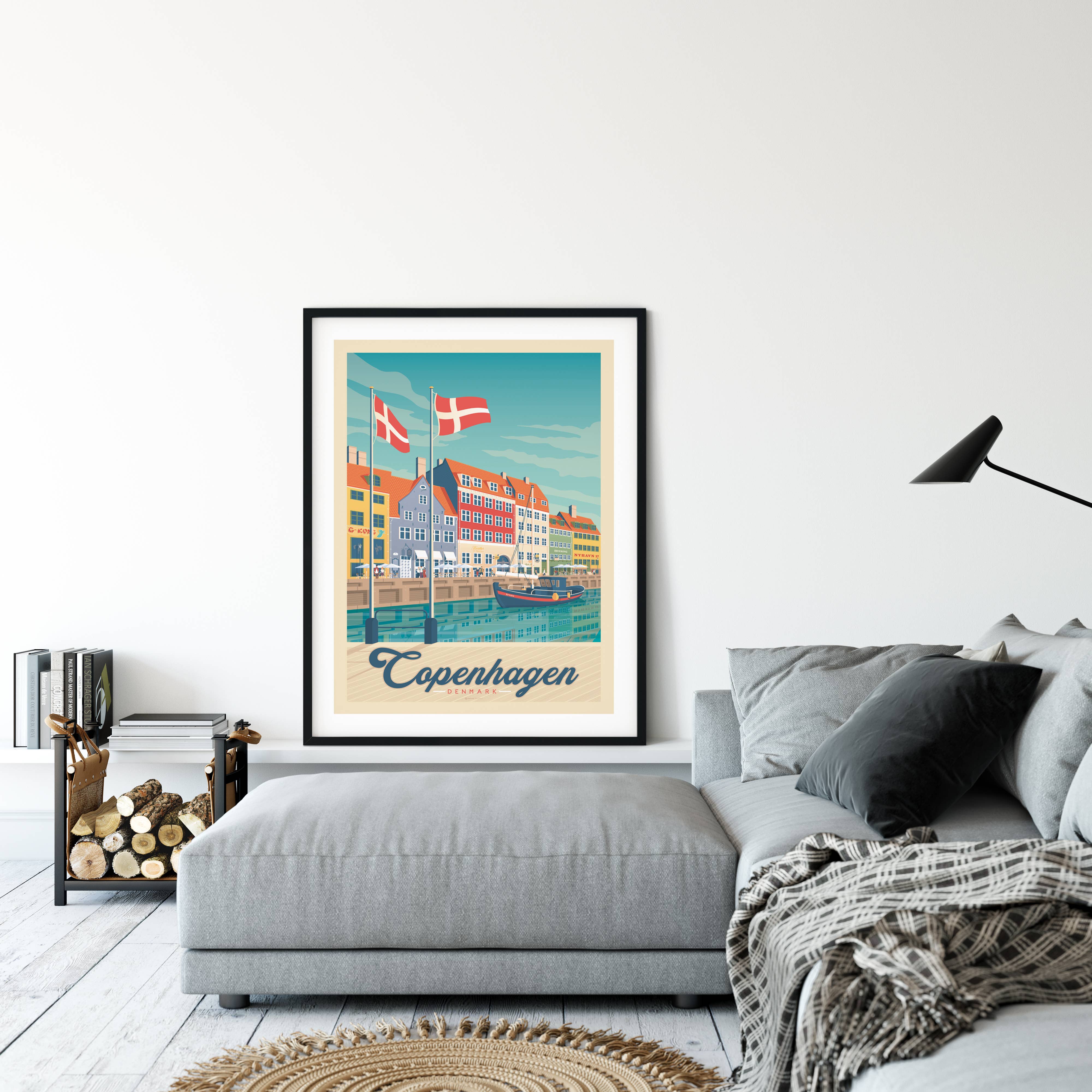Olahoop Travel Posters - Wholesale Poster - Copenhagen Nyhavn - Denmark travel poster6