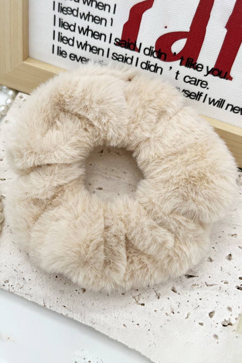 ACCITY - Wholesale Scrunchie - Women's - FLUFFY PLEATED SCRUNCHIE HAIR TIE_CWAHA01882