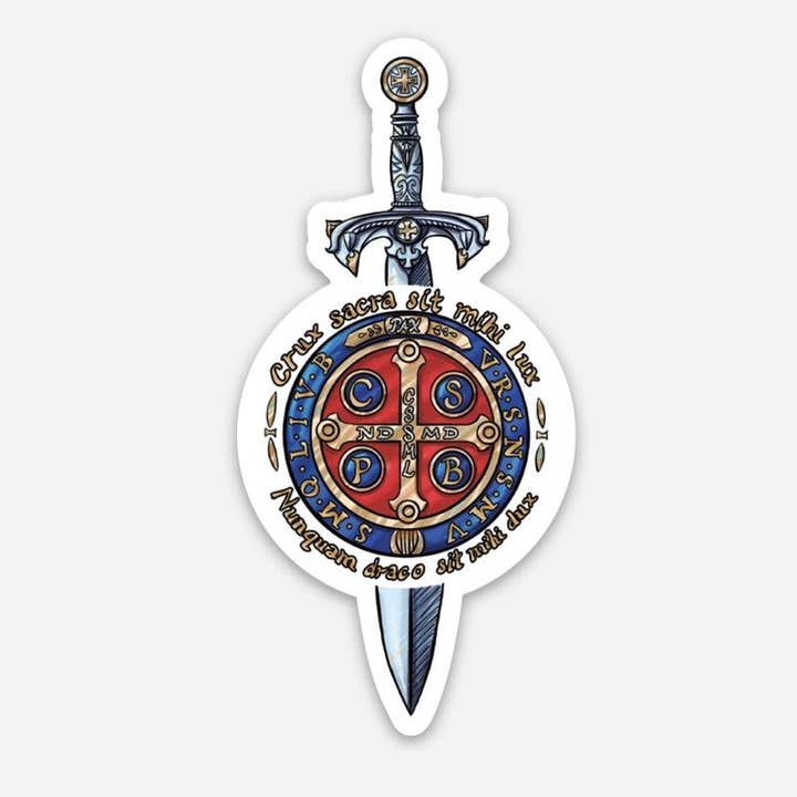 Benedict Sword Die-Cut Decal for wholesale by The Retro - a Full of Grace USA Company