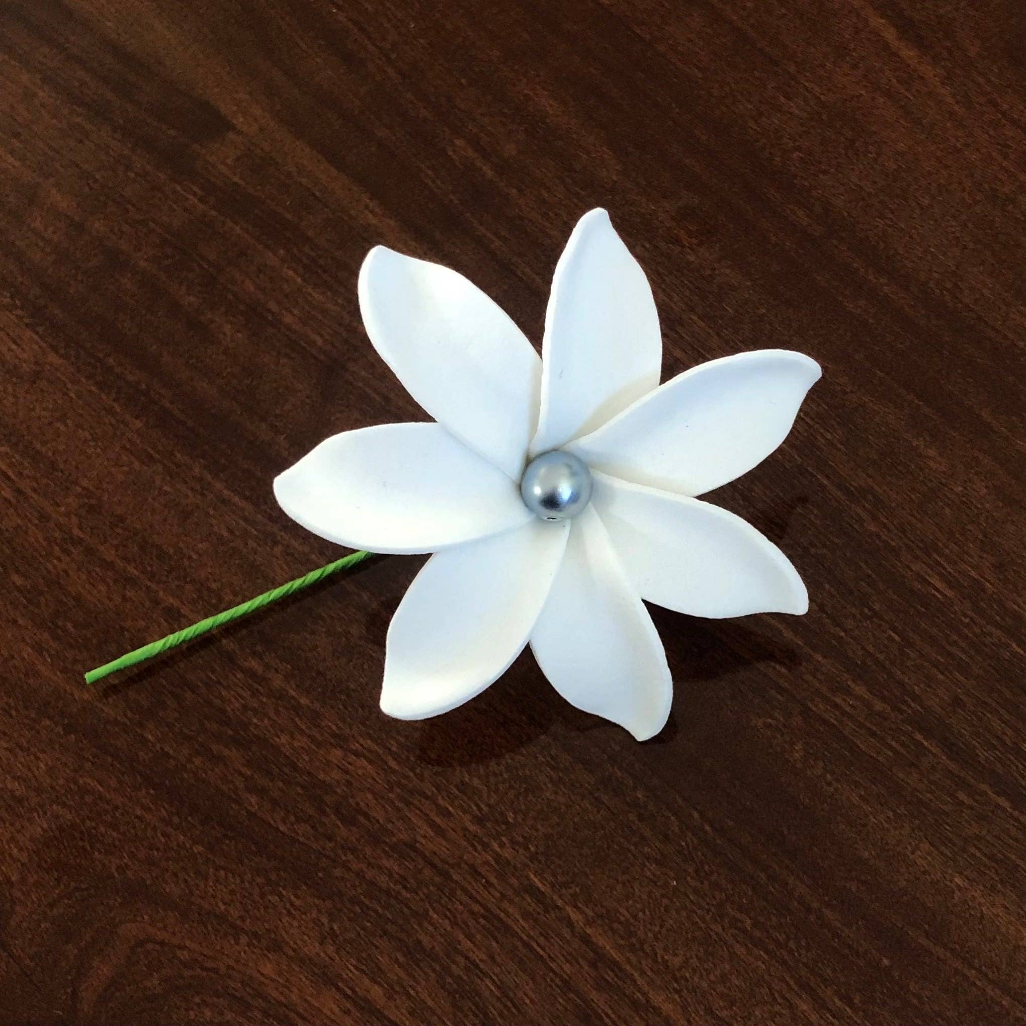 OpalHaus - Wholesale Artificial Flowers - Tiare Foam Flower Black Pearl with Stem Pack of 10 pcs 3"4