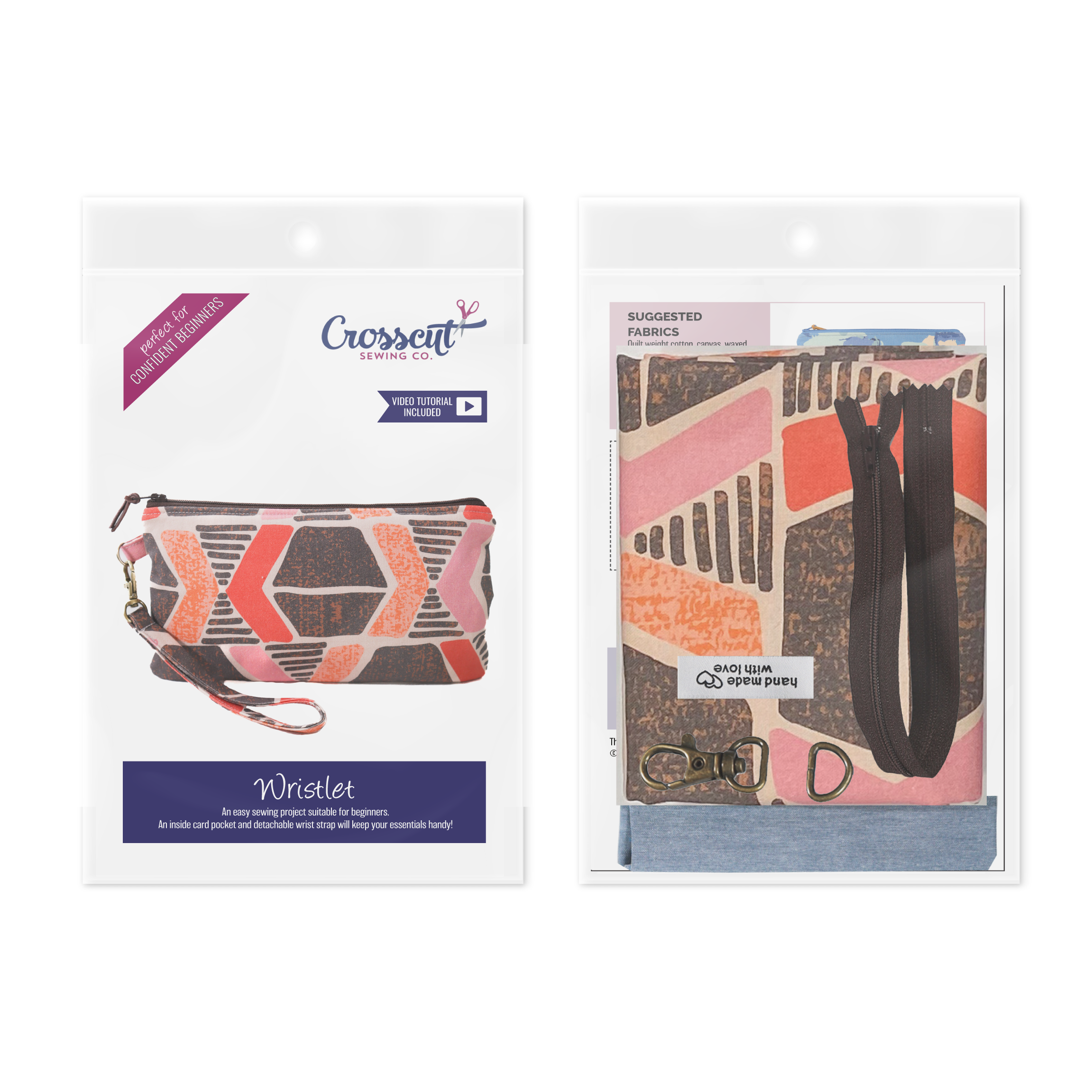 Crosscut Sewing Co. - Wholesale Craft Sewing Kit - Wristlet Sewing Kit - Adult Sewing Kit for Beginners50