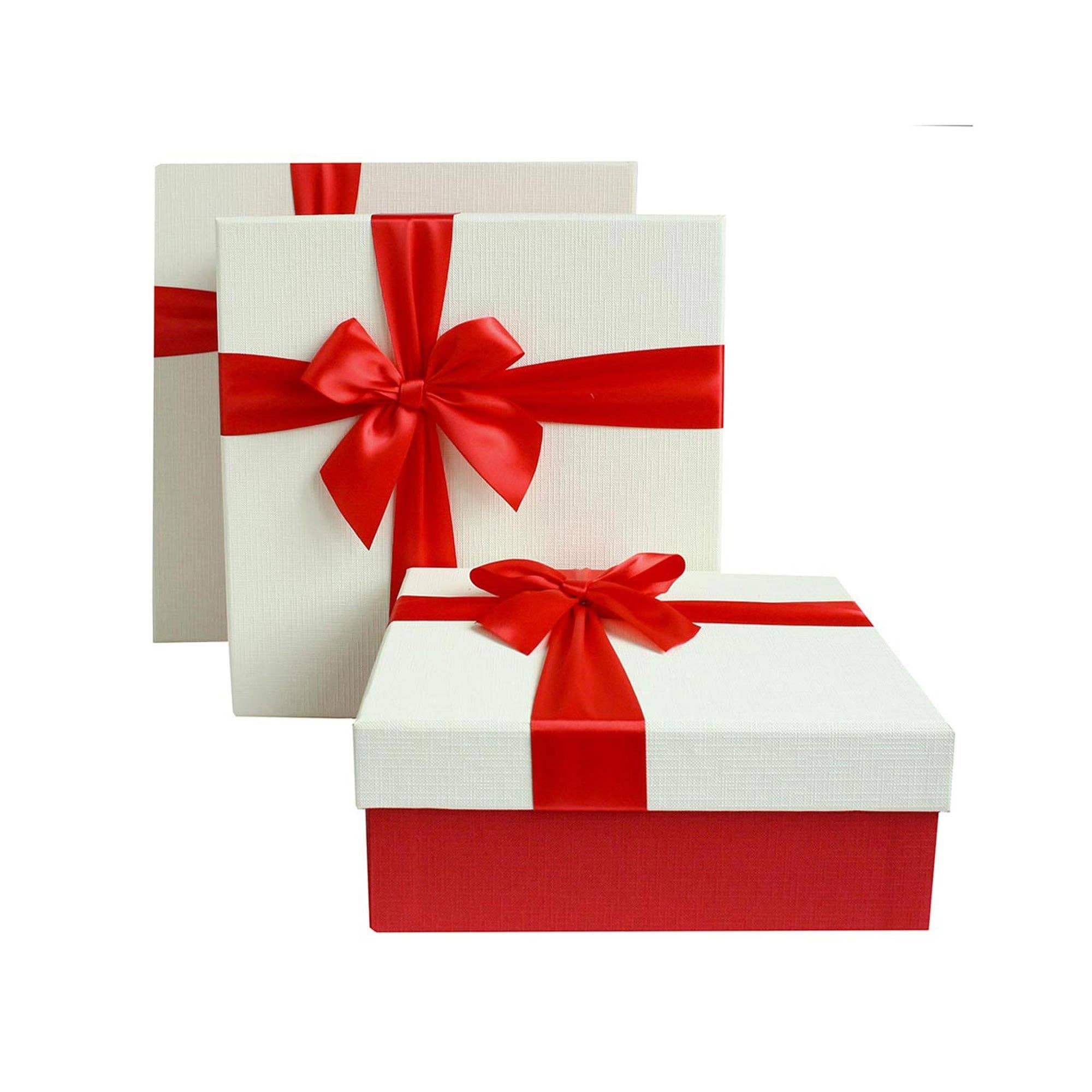 Emartbuy – wholesale Presentbox – Lyxiga röda/vita presentaskar - set om 30