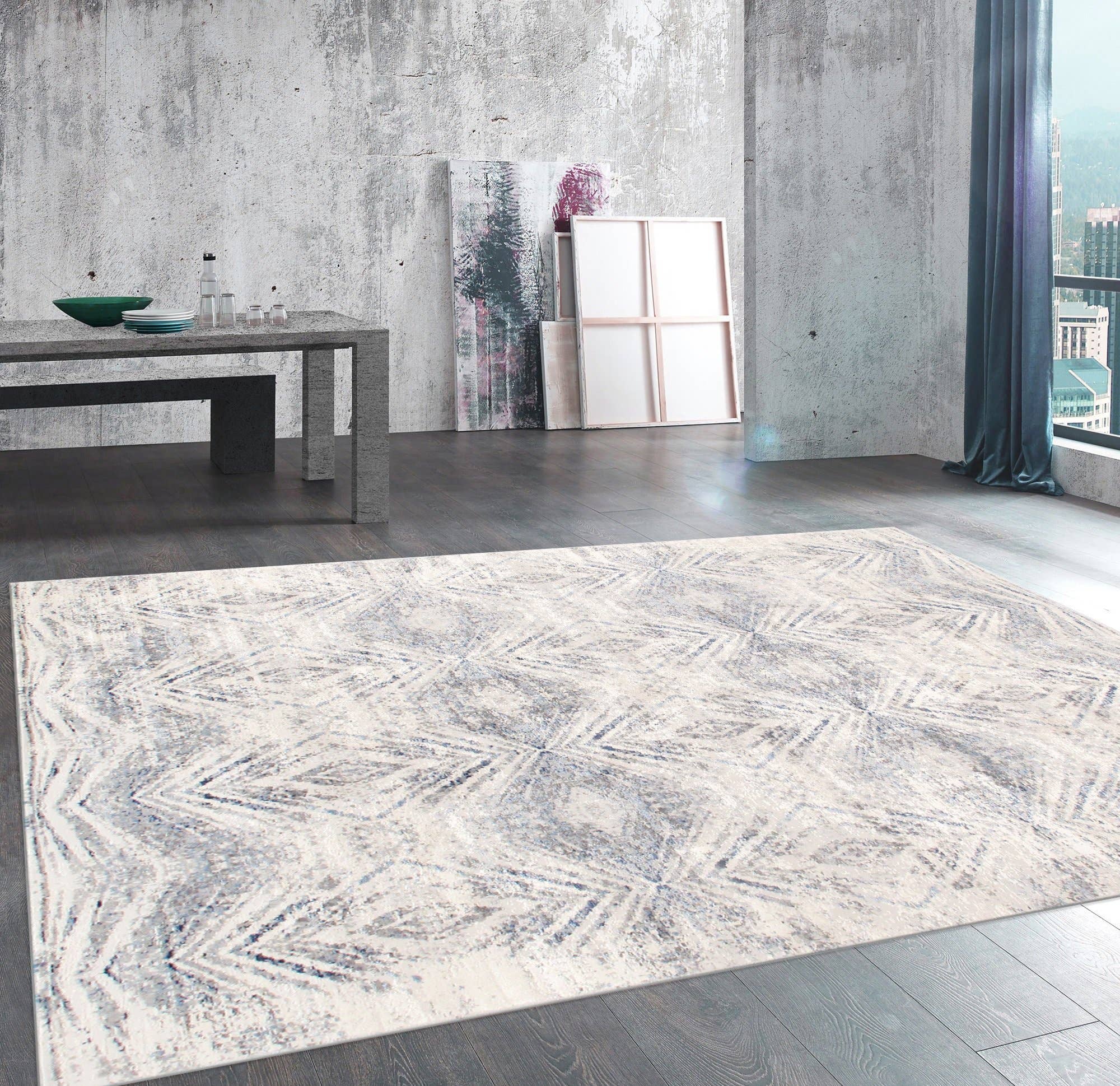 Pasargad Home - Wholesale Area Rug - Turkish Efes Design Light Gray/Light Blue Area Rug7