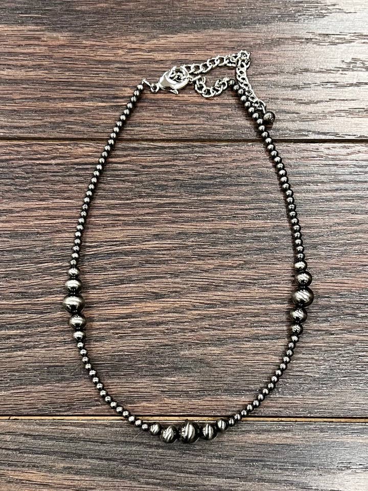 738118, Handmade 15" Clustered Polish Navajo Necklace for wholesale by ISAC Trading Inc