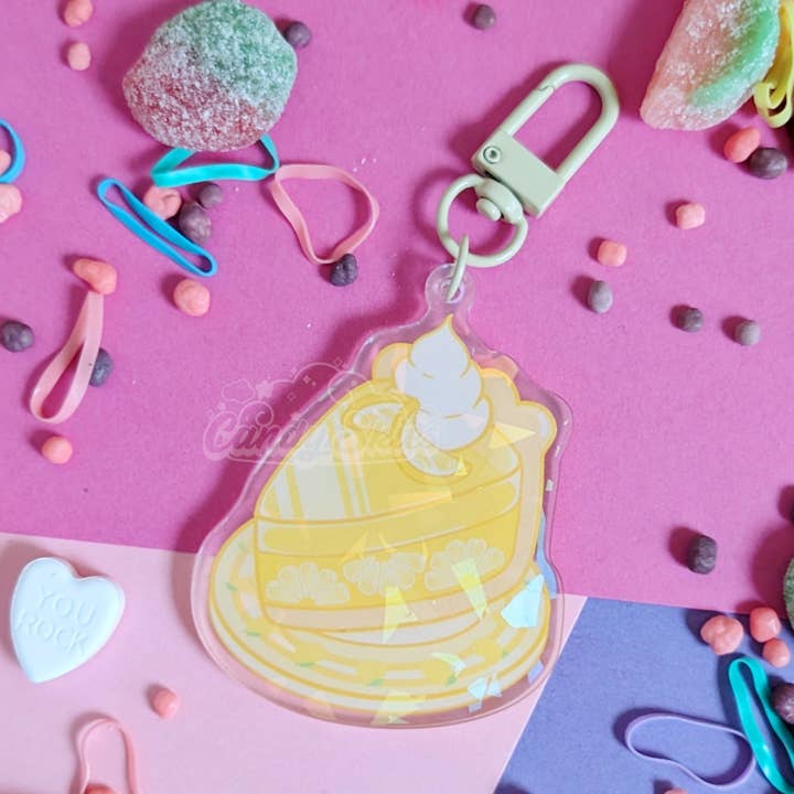 Lemon Jelly Pie Holographic Charm for wholesale by Candy Skies