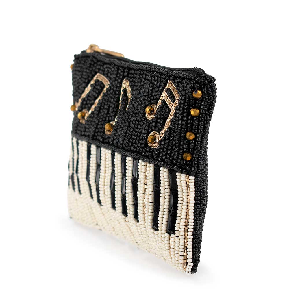 Mary Frances Accessories - Wholesale Coin Purse - Women's - Play it Again Beaded Piano Keys and Notes Coin Purse3