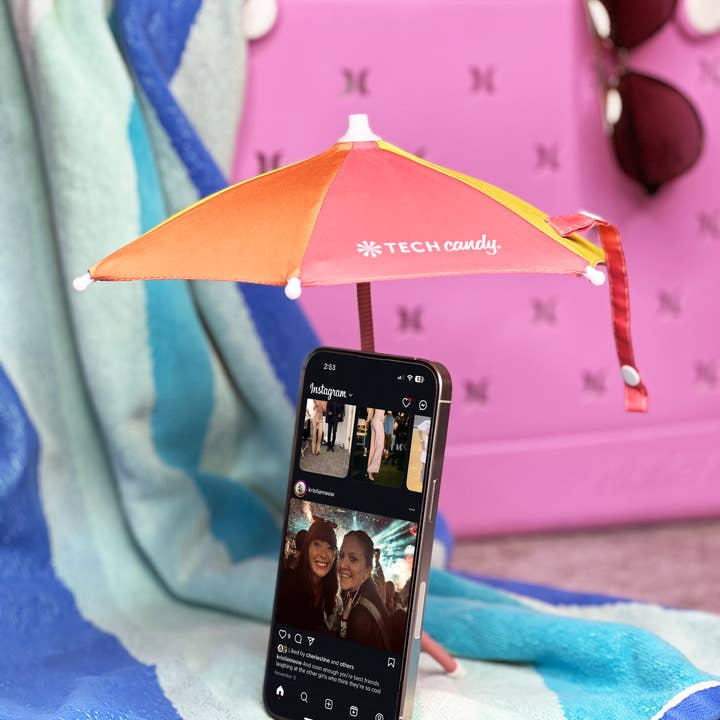 Tech Candy - Wholesale Phone/Tablet Stand - Screen Shade Magnetic Phone Umbrella : Pink/Orange/Yellow