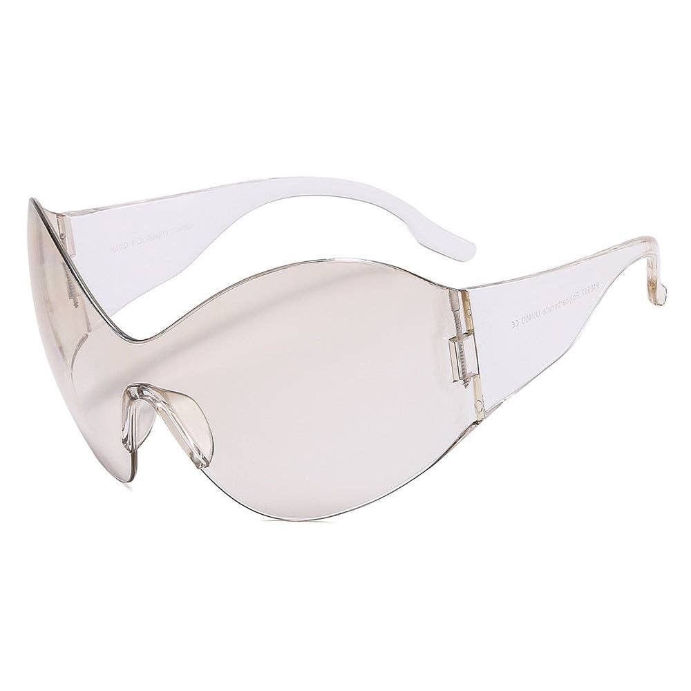 WoodWristCo - Wholesale Sunglasses - Women's - Y2K Future Technology Sense Frame Siamese PC Sunglasses6