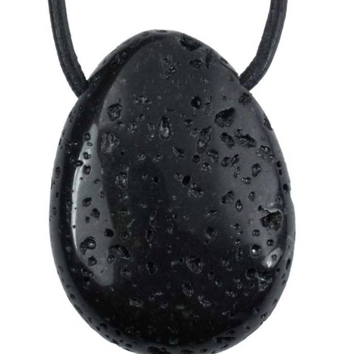 La Boîte à Cailloux - Wholesale Pendant/Charm Necklace - Lava stone pendant China A (holed stone) + cord