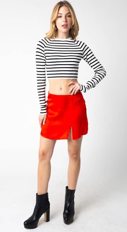 Olivaceous – Saia - Mulher por atacado – Mini saia de cetim9