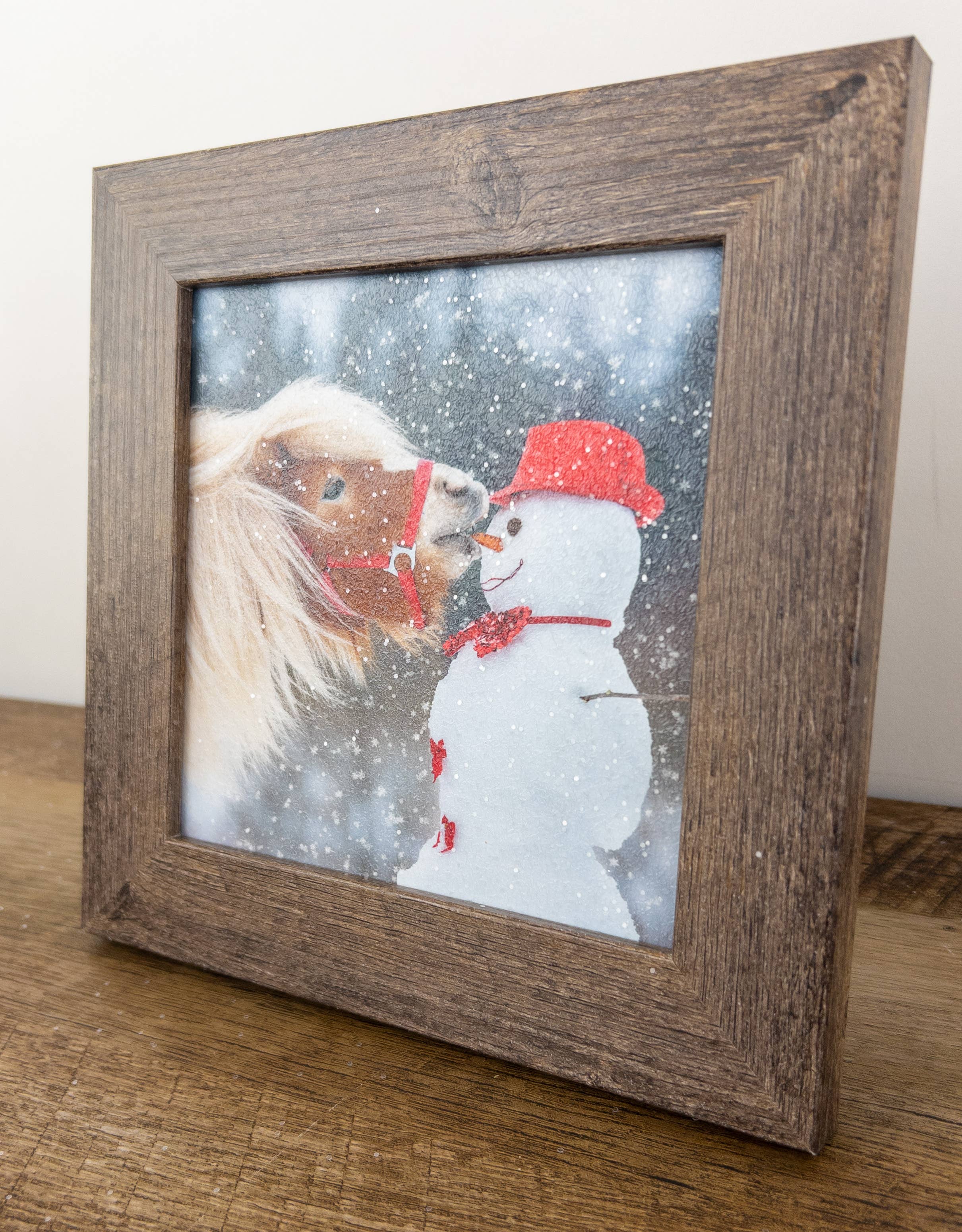 Summer Snow Art - Wholesale Christmas Wall Art - Snowman Horse Pony Can't Resist Art Picture Christmas1