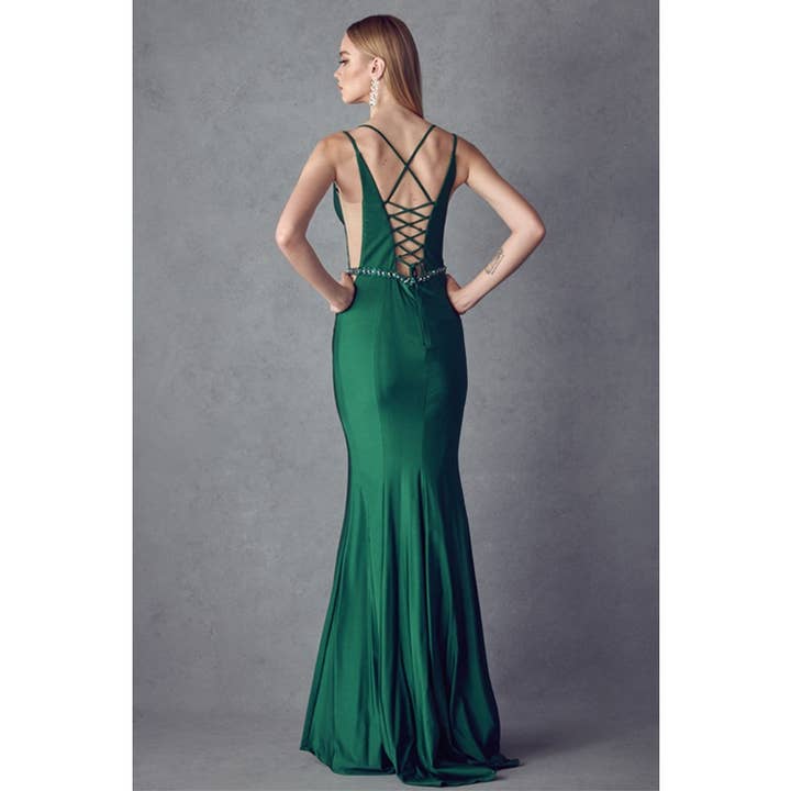 Juliet - Wholesale Gown - Women's - V NECKLINE FITTED PROM EVENING DRESS9