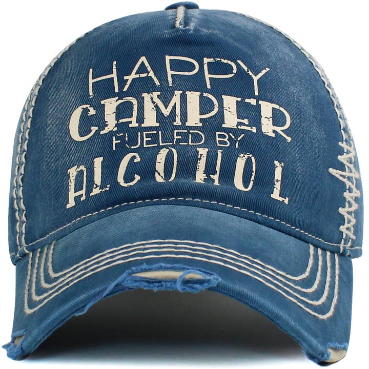 KBETHOS - Wholesale Baseball cap – Unisex - Happy Camper Fueled By Alcohol Vintage Ballcap2