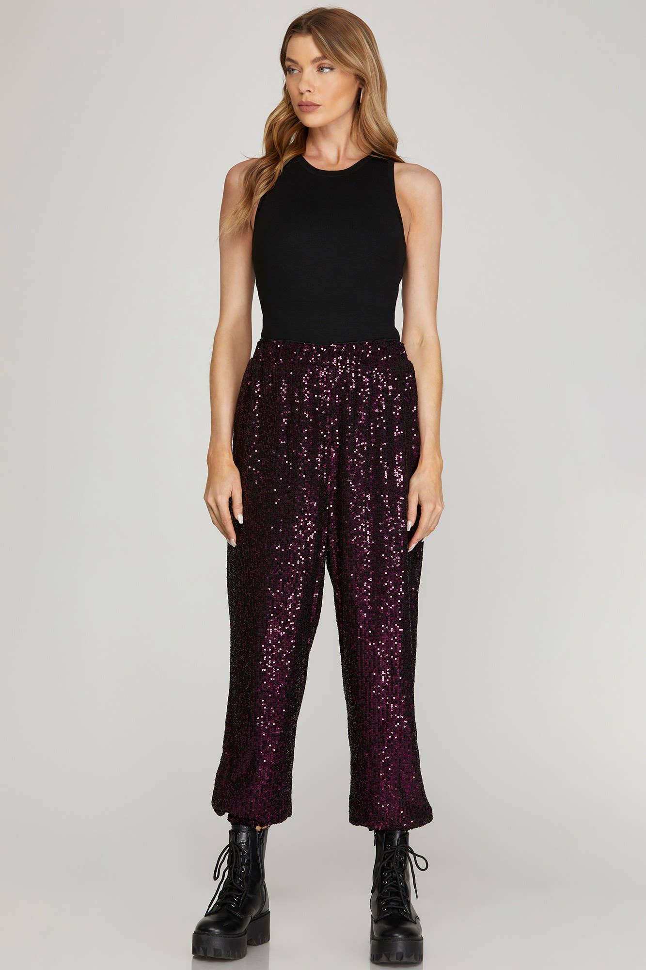 Vanilla Monkey - Wholesale Pants - Women's - Sequin Jogger Pants2
