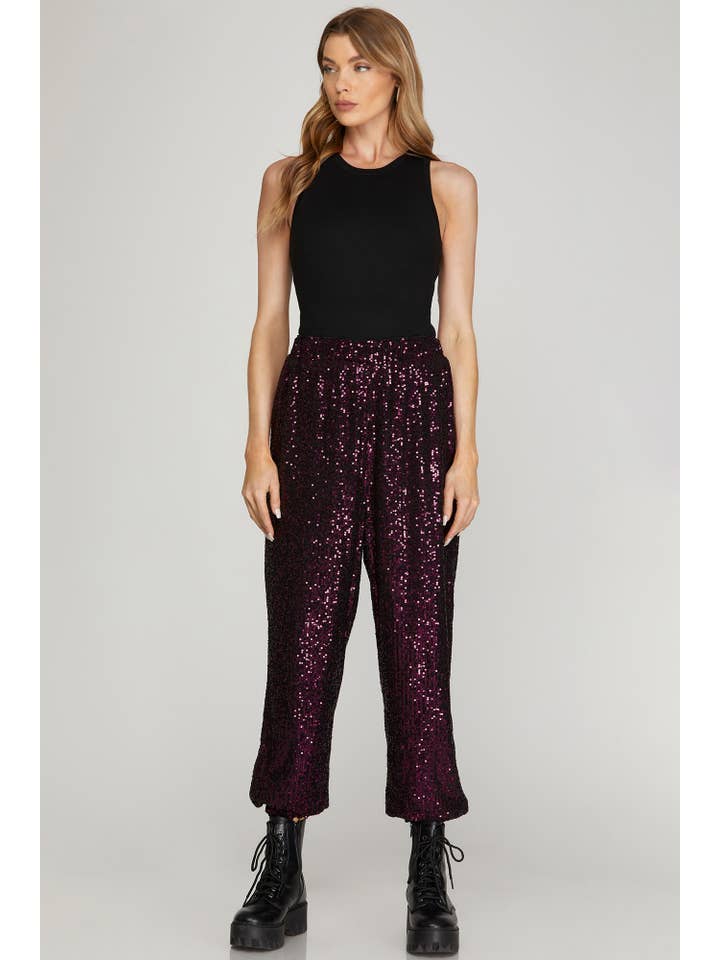 Vanilla Monkey - Vendita all'ingrosso Pantalone - Donna - Pantaloni jogger con paillettes2