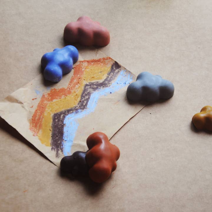 Smilogy Kids Ltd - Wholesale Crayons - Kids & Baby - All-Natural & Non-Toxic Fluffy Cloud-Shaped Jumbo Beeswax Crayons – Set of 52