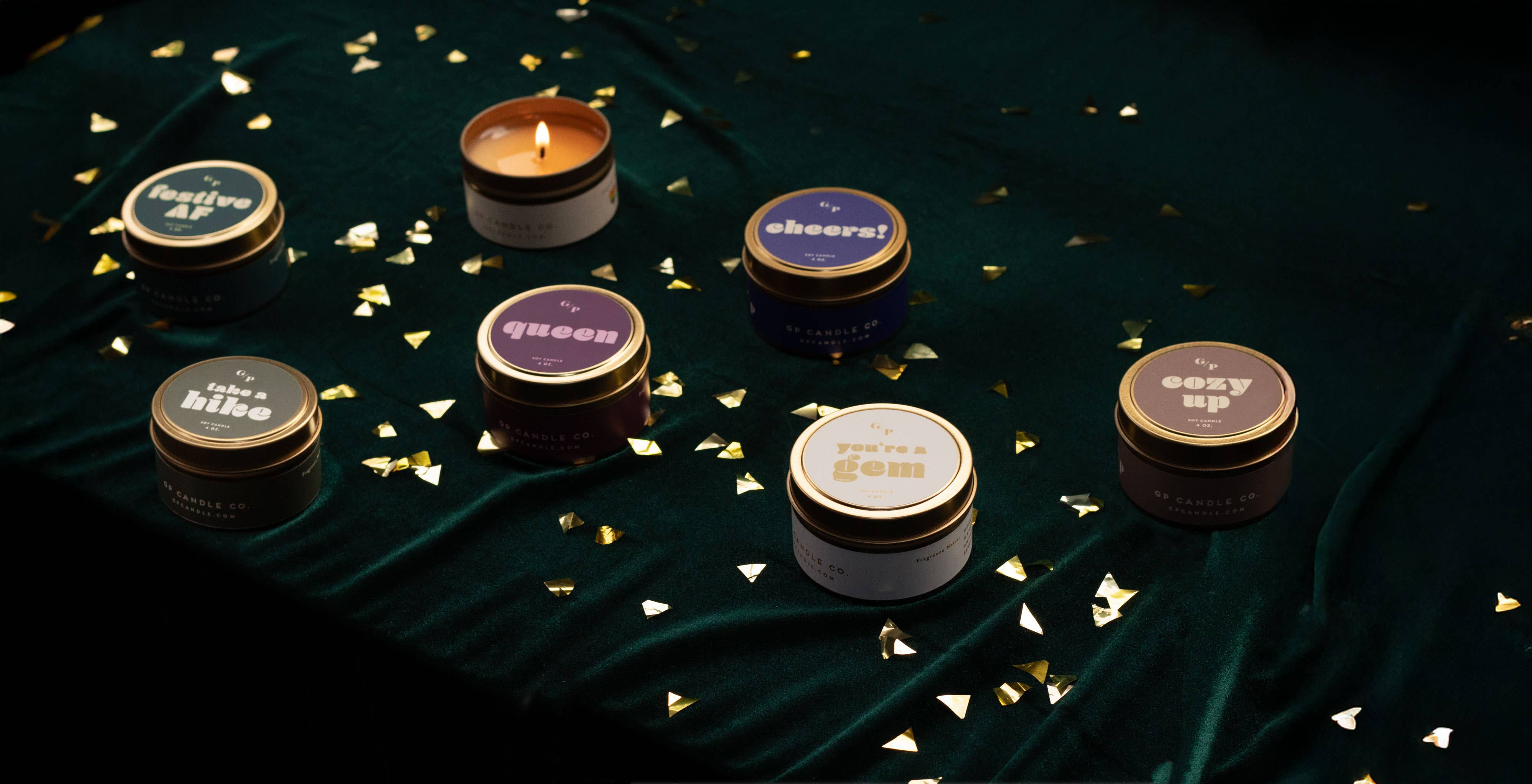 GP Candle Co. - Vente Bougies de voyage - Boîte à bougie Take A Hike Just Because de 4 oz4