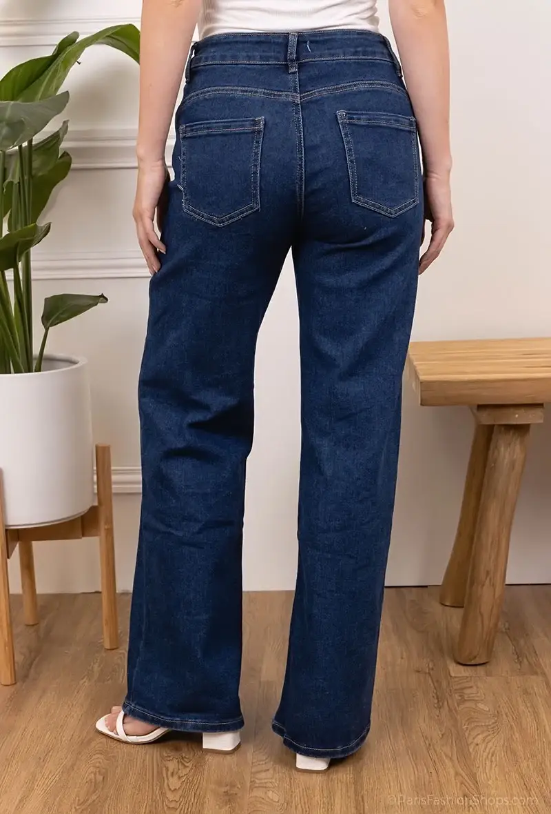 Blue Basic wide leg jeans for wholesale on Faire2