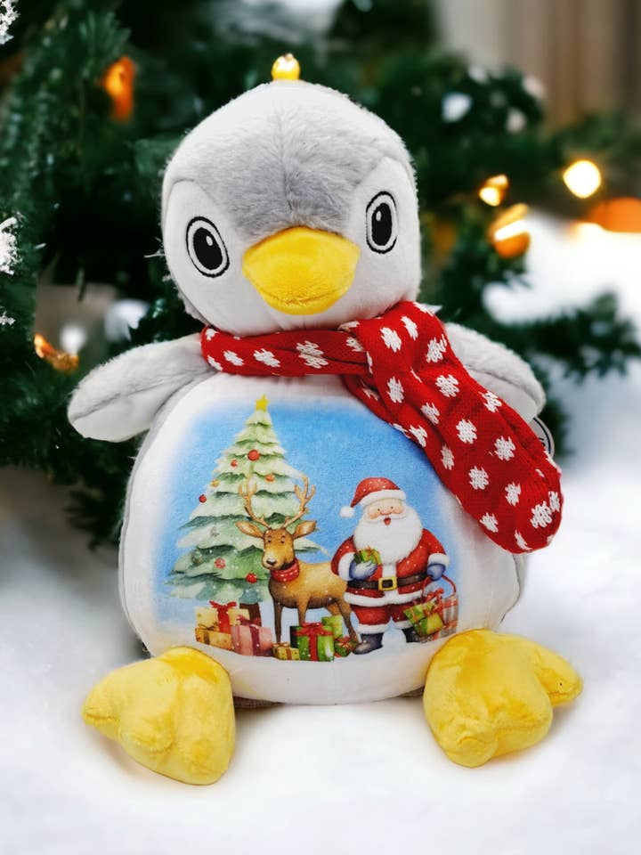 Printed Christams Penguin Teddy for wholesale by Gift and Stitch