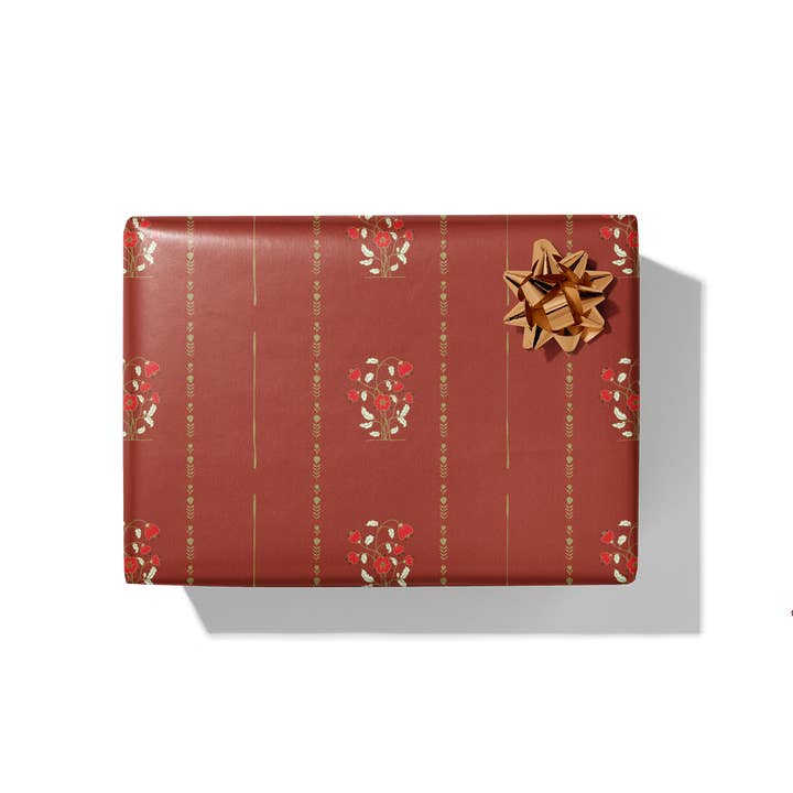 re:mused studio - Wholesale Flat Wrap - Yulefleurs Gift Wrap Sheet – Double Sided16