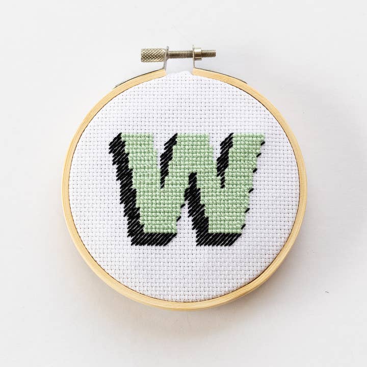 Multi Colored Drop Shadow Monogram Alphabet Cross Stitch Kit for wholesale on Faire11