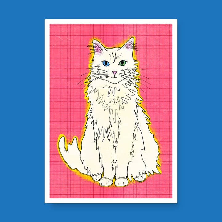 Fluffy Cat | Greeting Card for wholesale by Posse Paper Goods