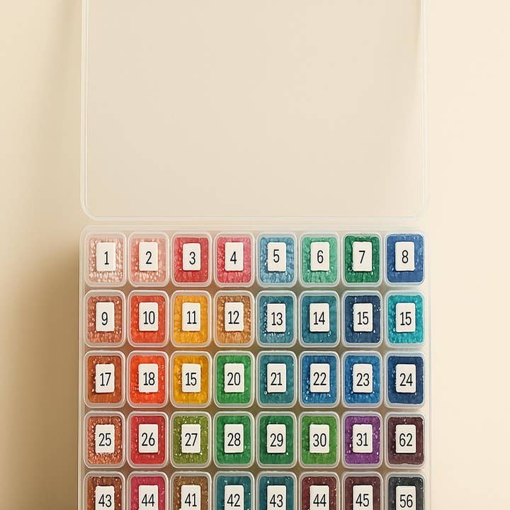 Boîte de Rangement 56 Cellules pour Diamants – Organisation et Praticité pour la vente par Ma Ville en Diamant