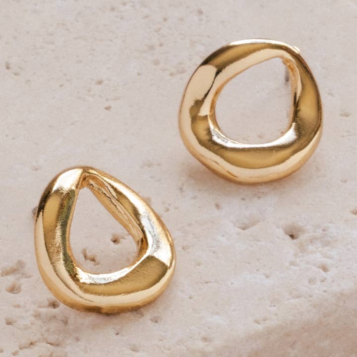 Mayana Designs Co - Wholesale Stud/Post Earrings - Gold Sol Loop Earrings 0