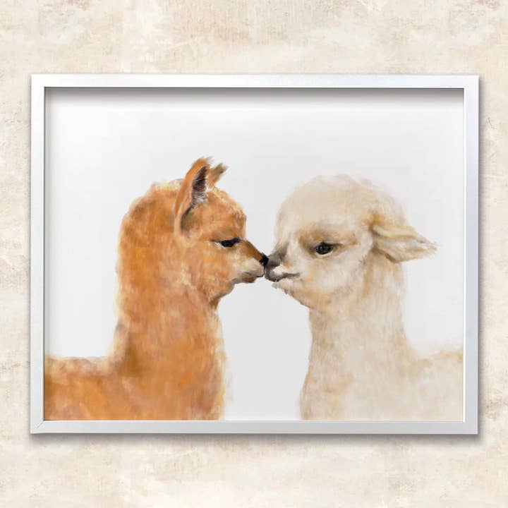 Alpaca in Love kunsttryk | Lama bryllup og jubilæumsgave for engroshandel hos Triple Studio