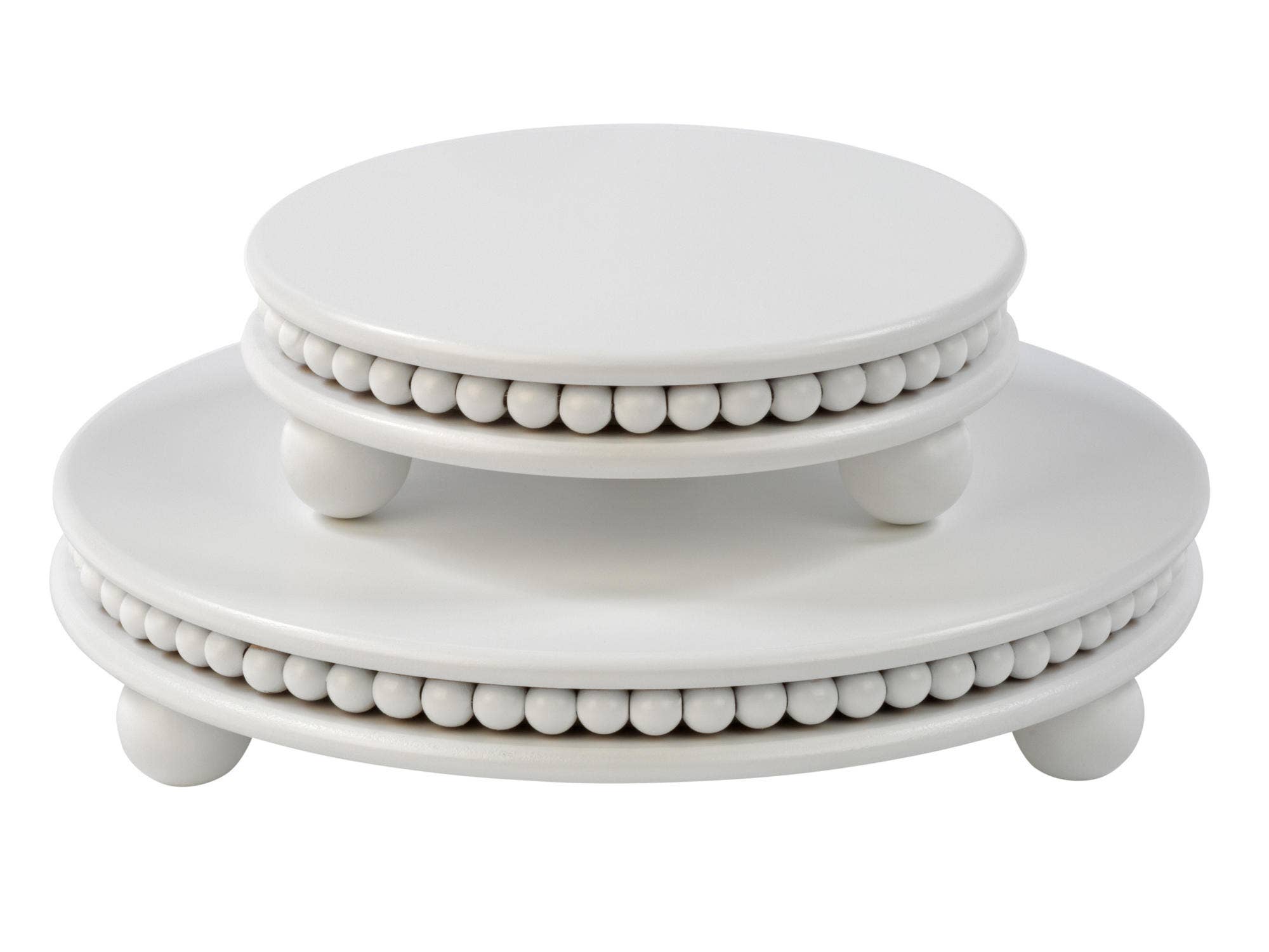 Tripar International - Wholesale Desk Riser - Round Wood Beaded Risers - Set of 2