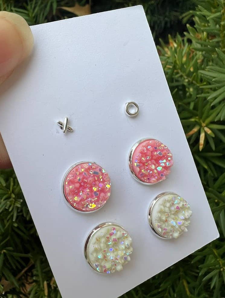 Baubles by B - Wholesale Jewelry Set - XO Sweetheart Stud Earring Druzy Trio Valentines Day1