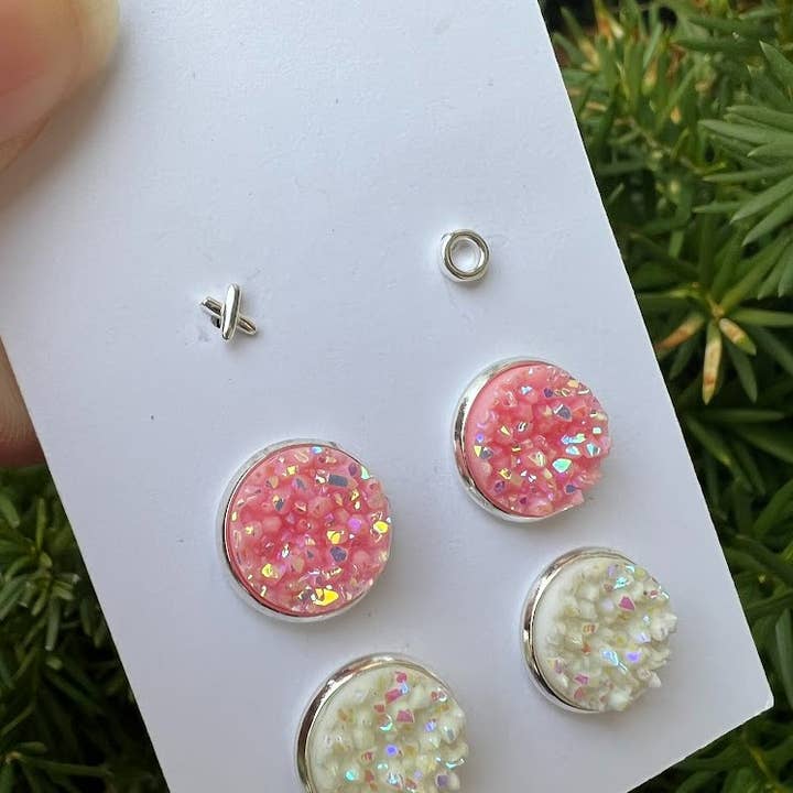 Baubles by B - Wholesale Jewelry Set - XO Sweetheart Stud Earring Druzy Trio Valentines Day1