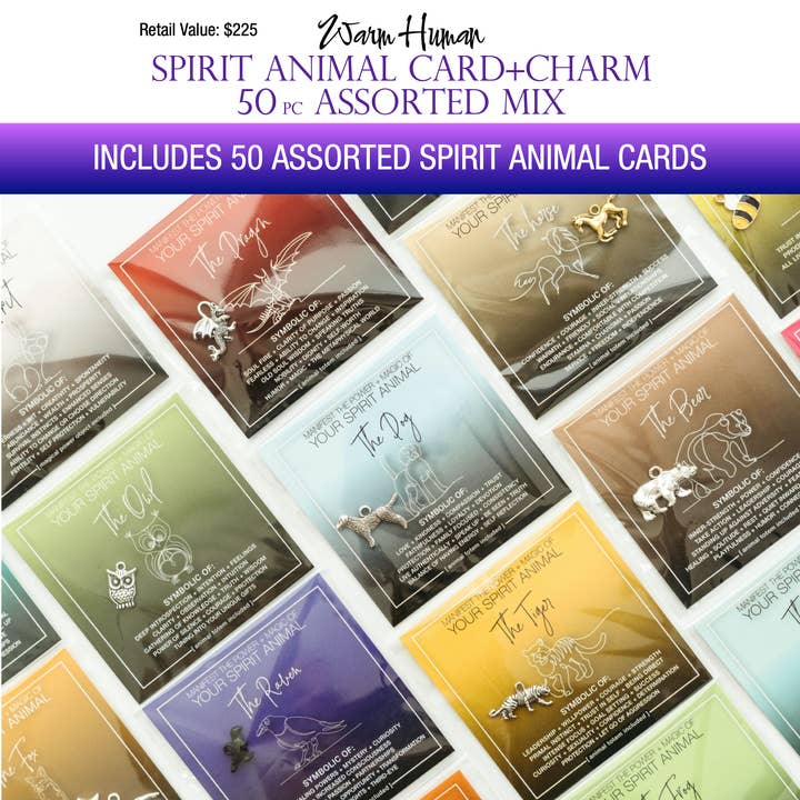 Mini mezcla de animales espirituales - 50 surtidos para venta al por mayor de warm human