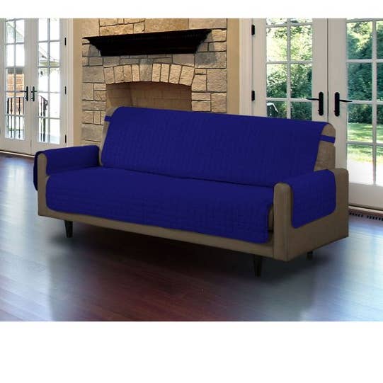 Protecteur pour animaux de compagnie en microfibre avec sangle Navy pour la vente par LINEN STORE