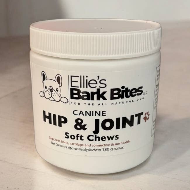 Hip and Joint K-9 Supplement for wholesale by Ellie's Bark Bites LLC