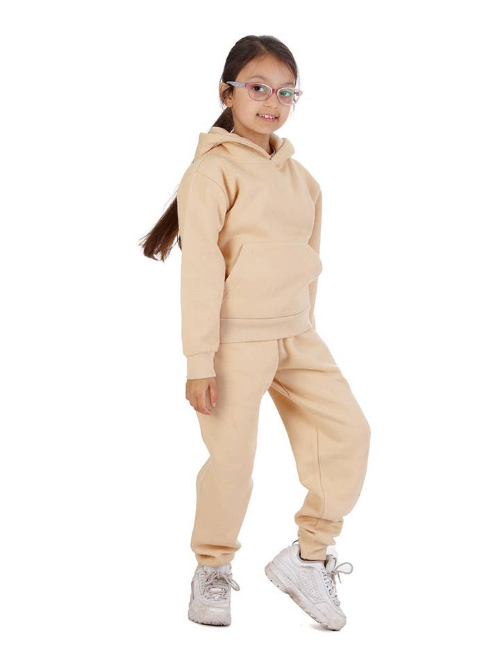 Trendy Toggs Kids Overhead Hoodie Nude Tracksuit for wholesale on Faire