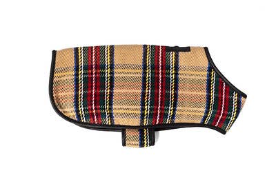 CHILLY DOG LLC - Wholesale Pet Coat - Dog - Tan Tartan Dog Blanket Coat5